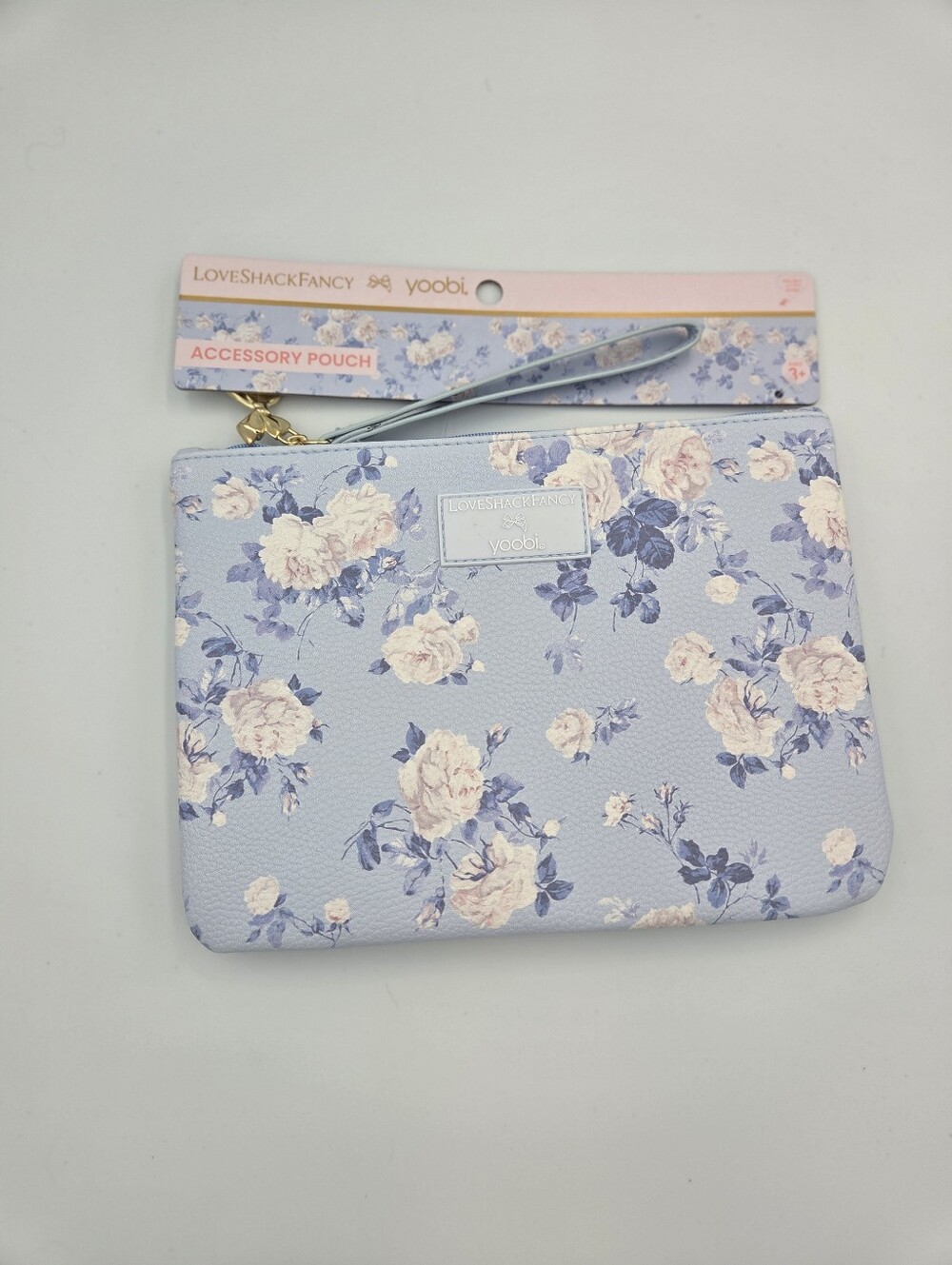 LoveShackFancy X Yoobi Blue Floral Accessory Pouch Nwt